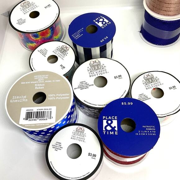 Arts & Craft -Mixed Bundle of Ribbons (10 Lot Mixed Prints) - Picture 5 of 5